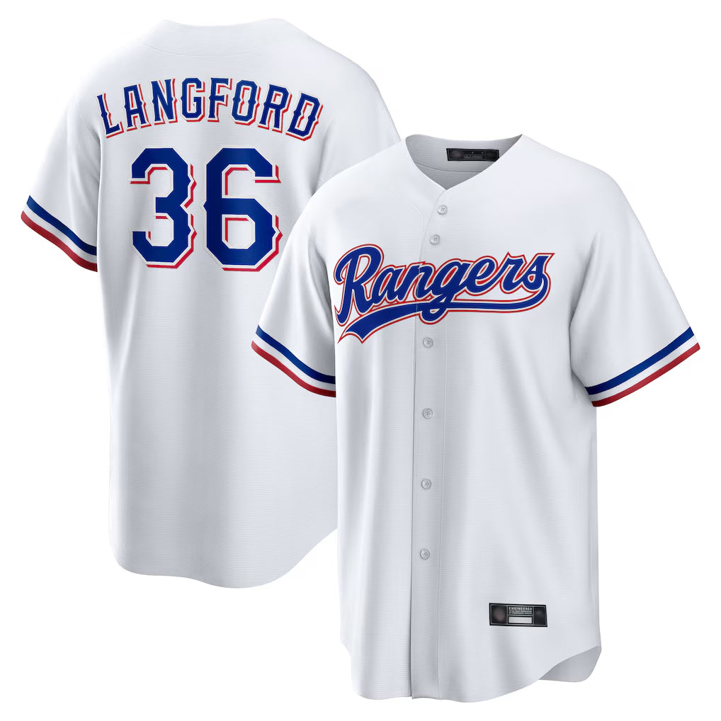 Trusc T.Rangers #36 Wyatt Langford Player White Home Game Stitched Jerseys