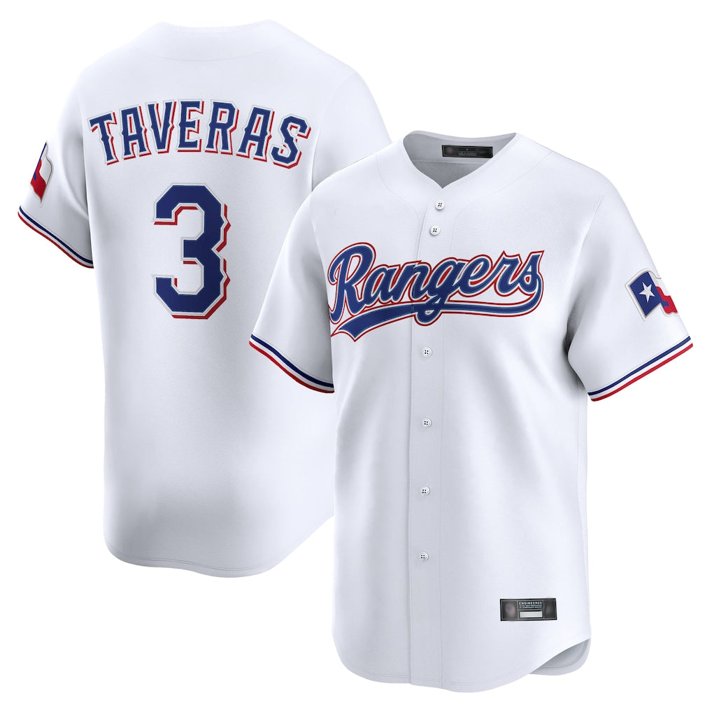 Trusc T.Rangers #3 Leody Taveras Player White Home Limited Stitched Jerseys