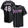 Trusc T.Rangers #48 Jacob deGrom Player Black 2026 Out Fashion Replica Stitched Jerseys