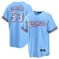 Trusc T.Rangers #53 Adolis Garcia Player Light Blue Home Game Stitched Jerseys