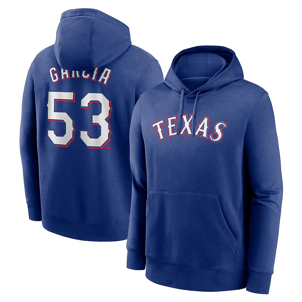 Trusc T.Rangers #53 Adolis Garcia Player Royal Pullover Hoodie Stitched Jerseys
