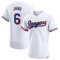 Trusc T.Rangers #6 Josh Jung Player Gold Collection Elite Limited White Stitched Jerseys