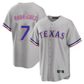 Trusc T.Rangers #7 Ivan Rodriguez Player Gray Home Game Stitched Jerseys