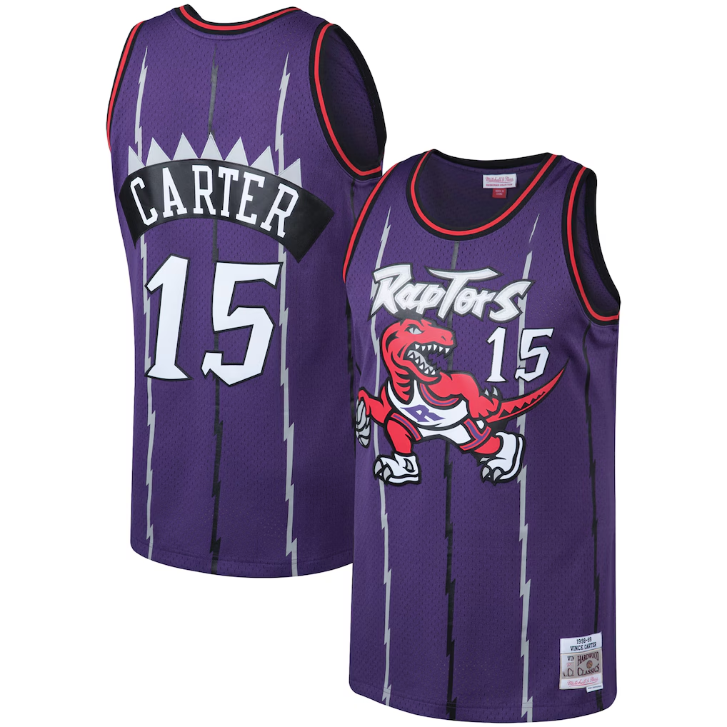Trusc T.Raptors #15 Vince Carter Mitchell & Ness Purple 199899 Big & Tall Hardwood Classics Swingman Jerseys