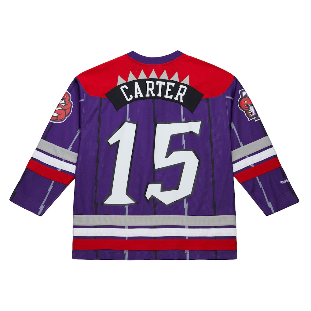 Trusc T.Raptors #15 Vince Carter Mitchell & Ness Purple Maxxed Out Fashion Hockey Jerseys