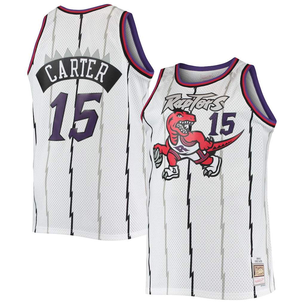 Trusc T.Raptors #15 Vince Carter Mitchell & Ness White 1998-99 Big & Tall Hardwood Classics Swingman Jerseys