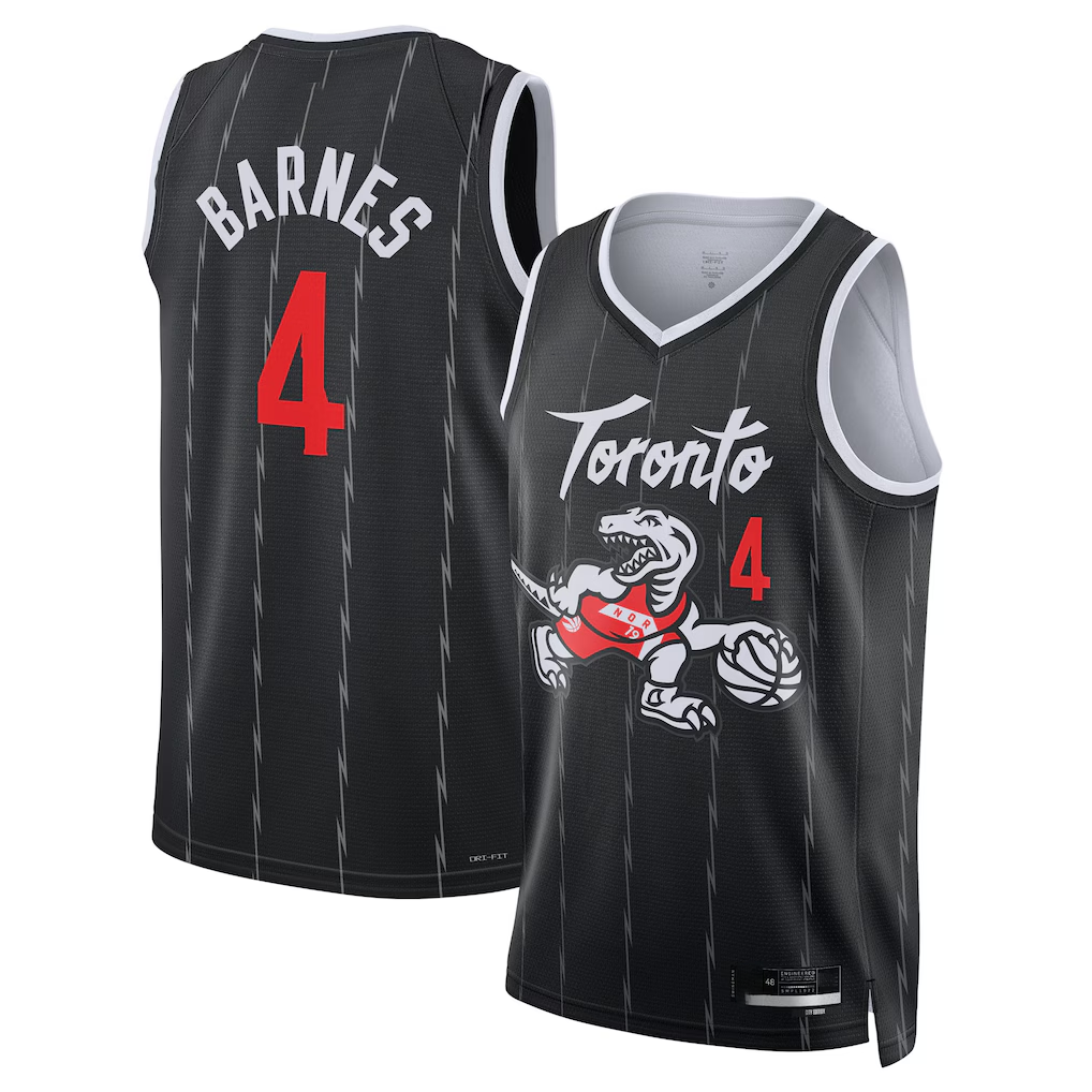 Trusc T.Raptors #4 Scottie Barnes Black 2025-26 Swingman Jerseys - City Edition
