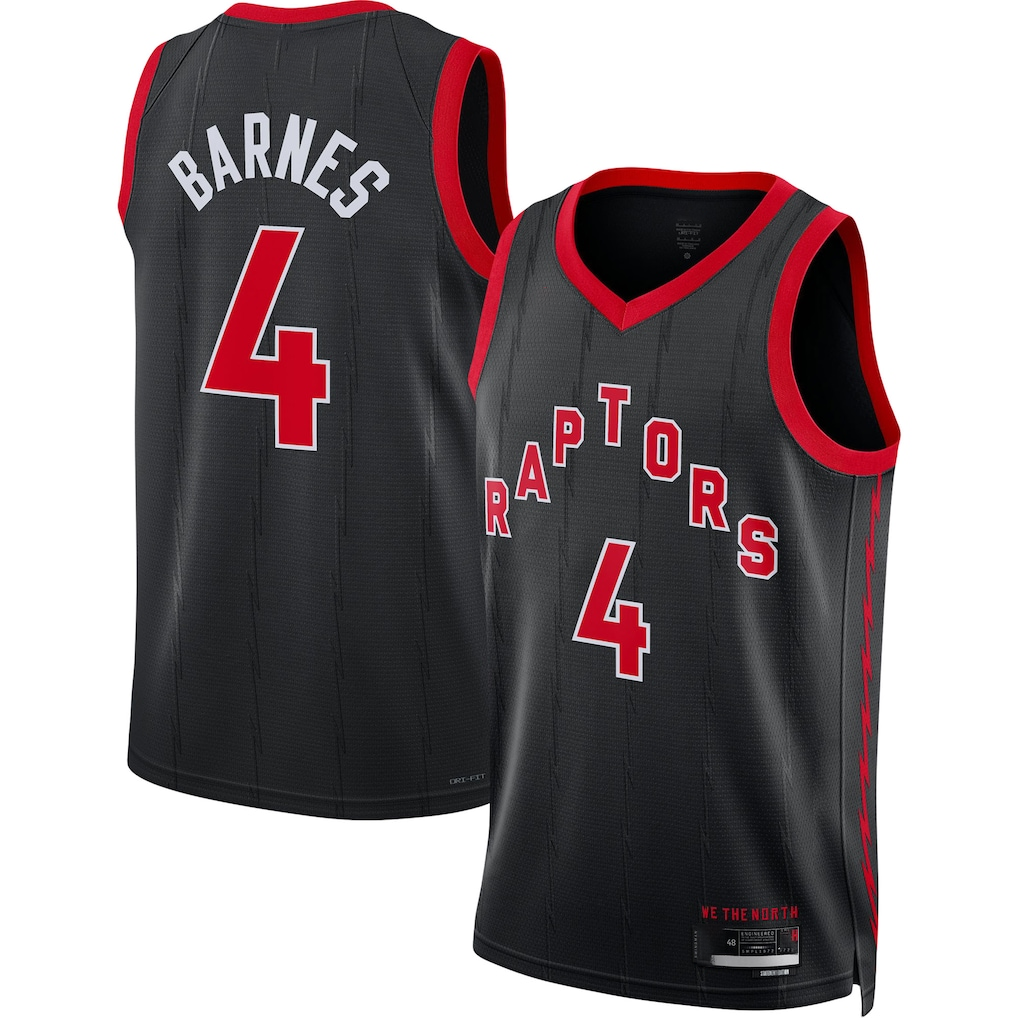 Trusc T.Raptors #4 Scottie Barnes Black Swingman Jerseys - Statement Edition