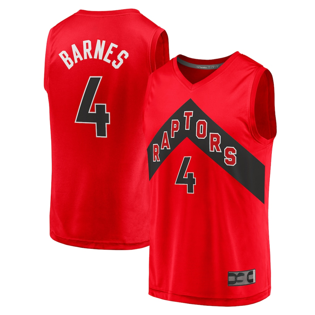 Trusc T.Raptors #4 Scottie Barnes Red Fast Break Replica Jerseys - Icon Edition