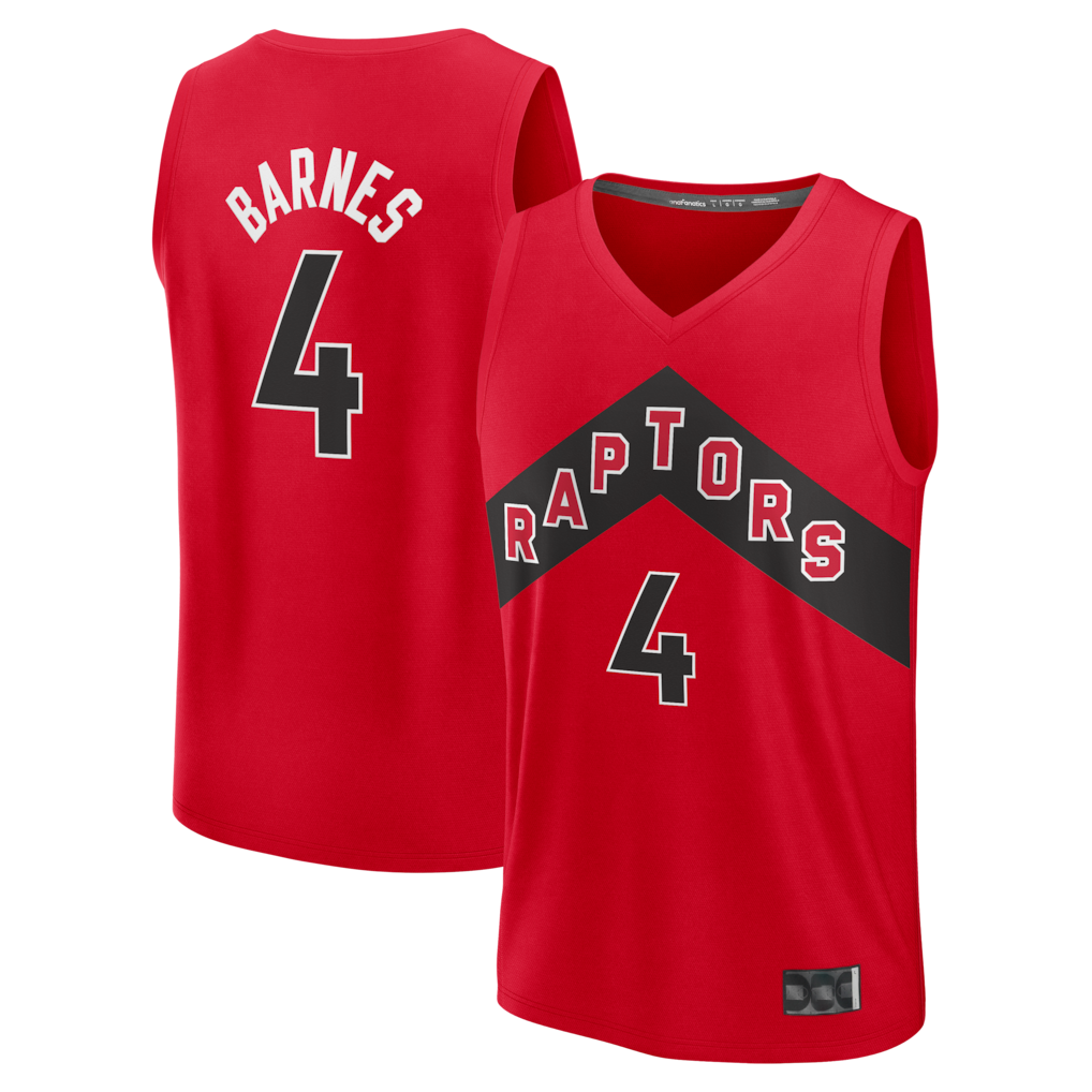 Trusc T.Raptors #4 Scottie Barnes Red Fast Break Replica Jerseys - Icon Edition