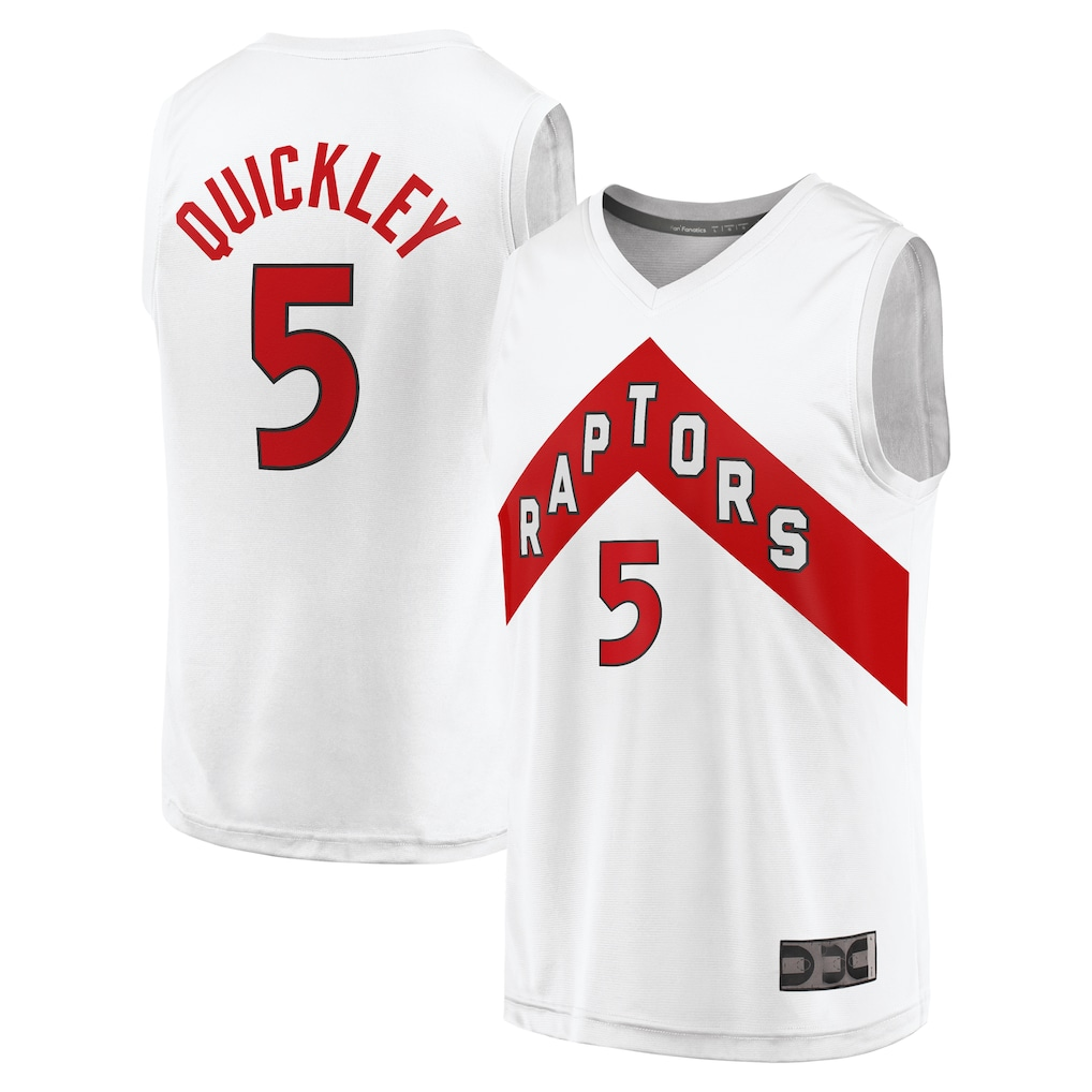 Trusc T.Raptors #5 Immanuel Quickley White Fast Break Player Jerseys - Association Edition