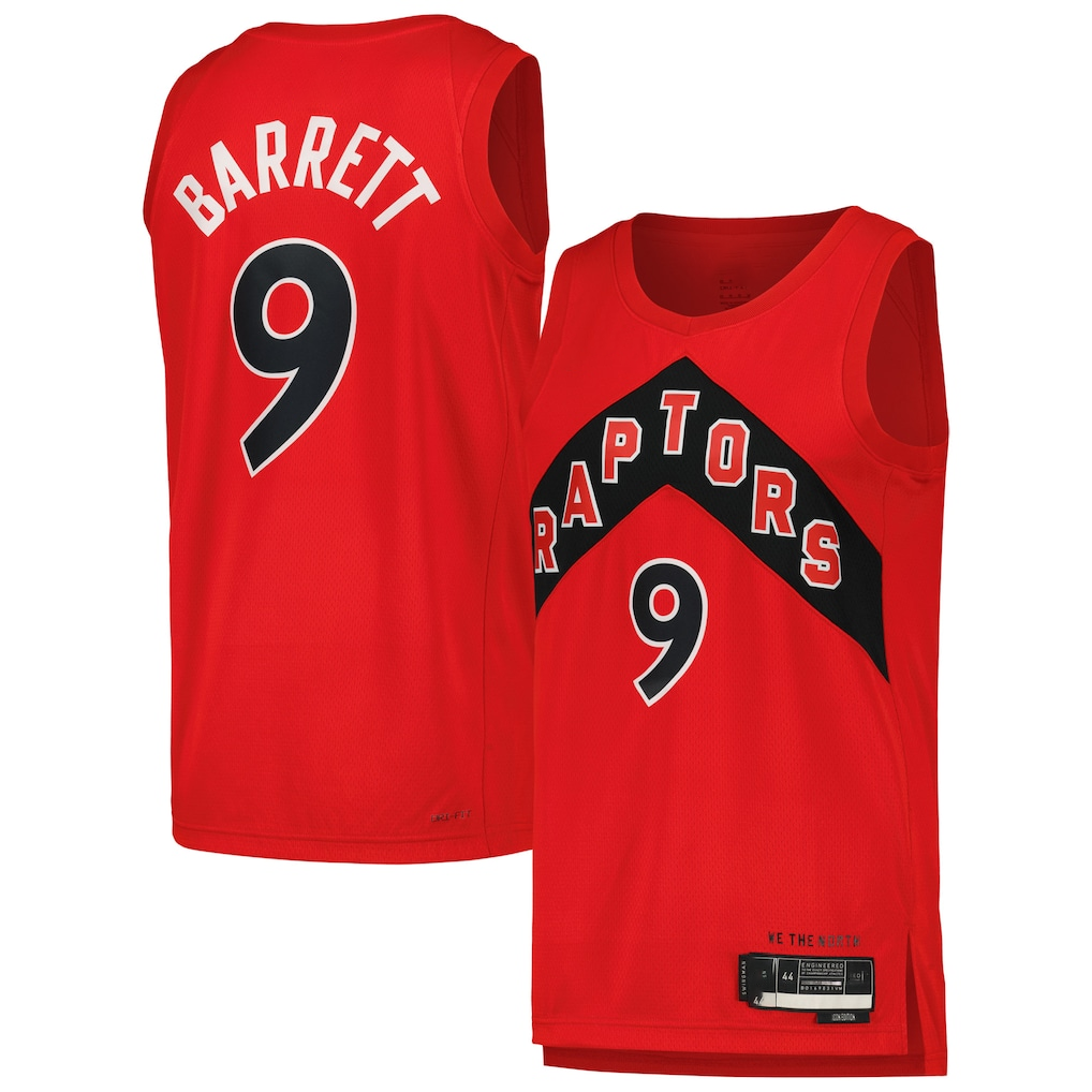 Trusc T.Raptors #9 RJ Barrett Red Swingman Player Jerseys - Icon Edition