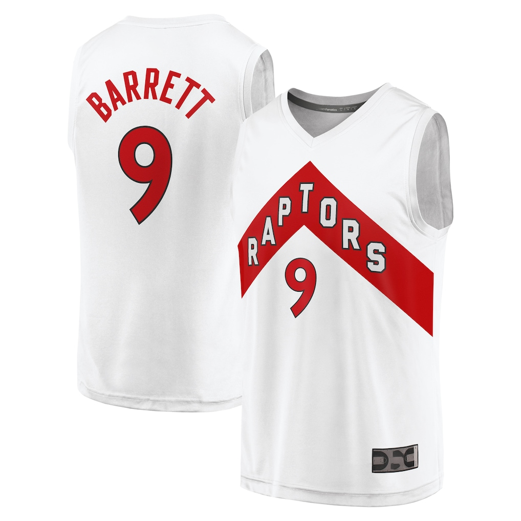 Trusc T.Raptors #9 RJ Barrett White Fast Break Player Jerseys - Association Edition
