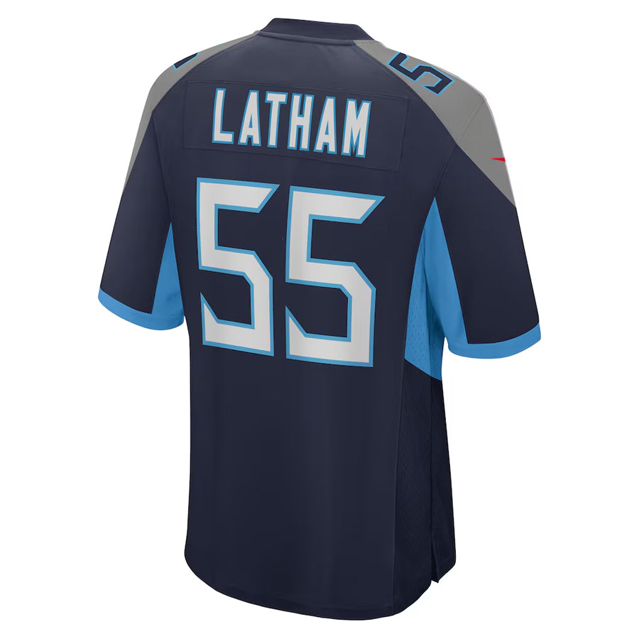 Trusc T.Titans #55 JC Latham Player Navy Home Game Stitched Jerseys