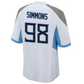 Trusc T.Titans #98 Jeffery Simmons Player White Home Game Stitched Jerseys