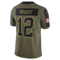 Trusc TB.Buccaneers #12 Tom Brady Player Olive Salute To Service Stitched Jerseys