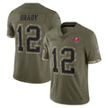 Trusc TB.Buccaneers #12 Tom Brady Player Olive Salute To Service Limited Stitched Jerseys