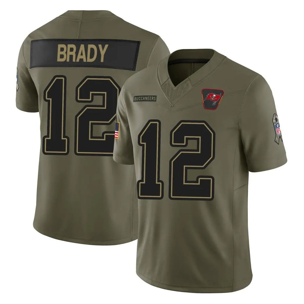 Trusc TB.Buccaneers #12 Tom Brady Player Olive Salute To Service Vapor Limited Stitched Jerseys