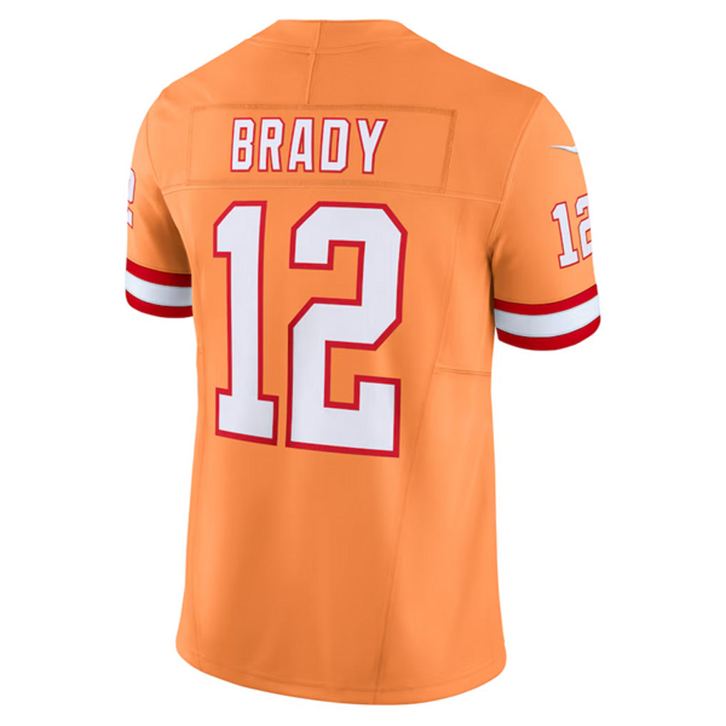Trusc TB.Buccaneers #12 Tom Brady Player Orange Vapor F.U.S.E. Limited Stitched Jerseys