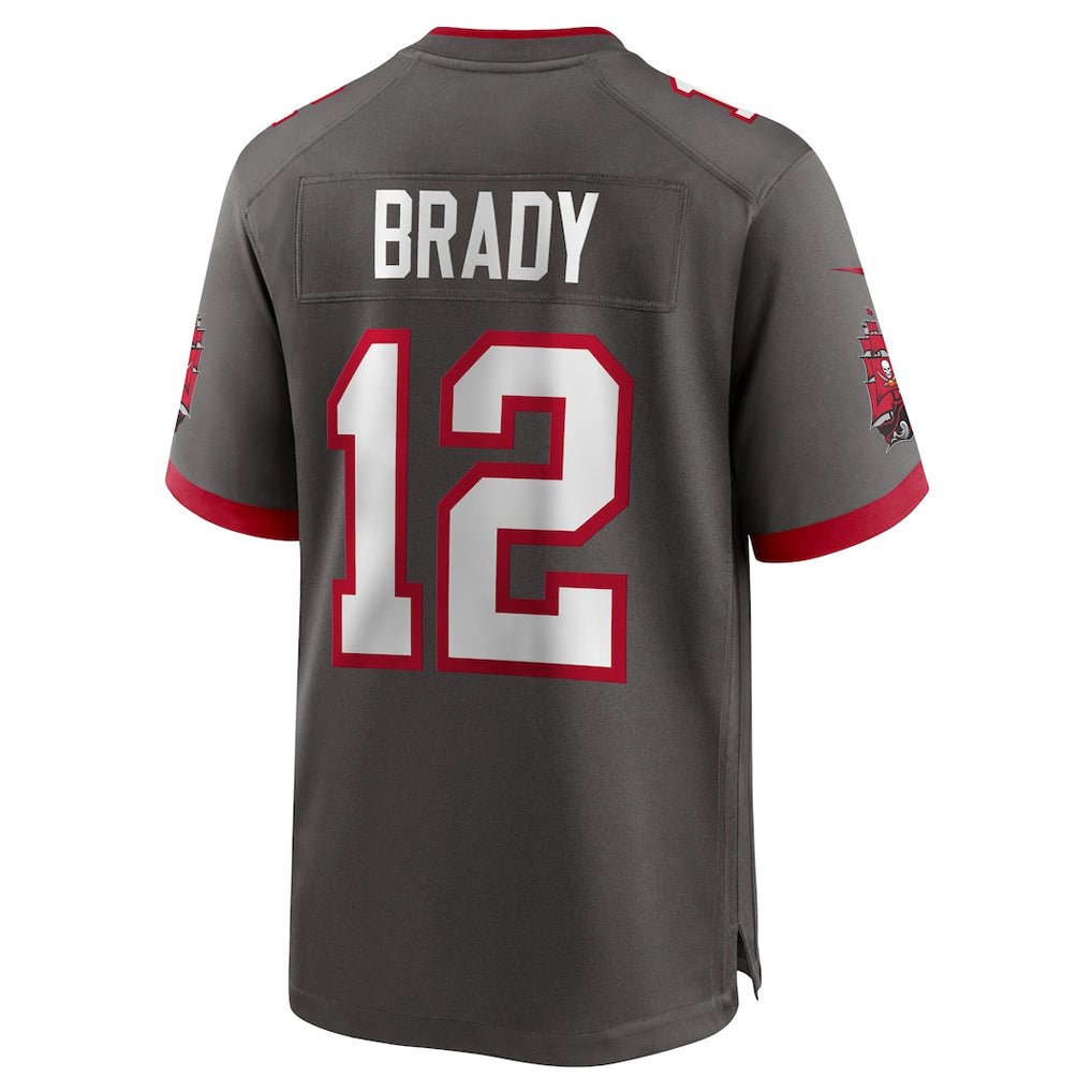 Trusc TB.Buccaneers #12 Tom Brady Player Pewter Home Game Stitched Jerseys