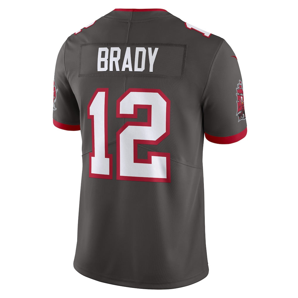 Trusc TB.Buccaneers #12 Tom Brady Player Pewter Vapor F.U.S.E. Limited Stitched Jerseys