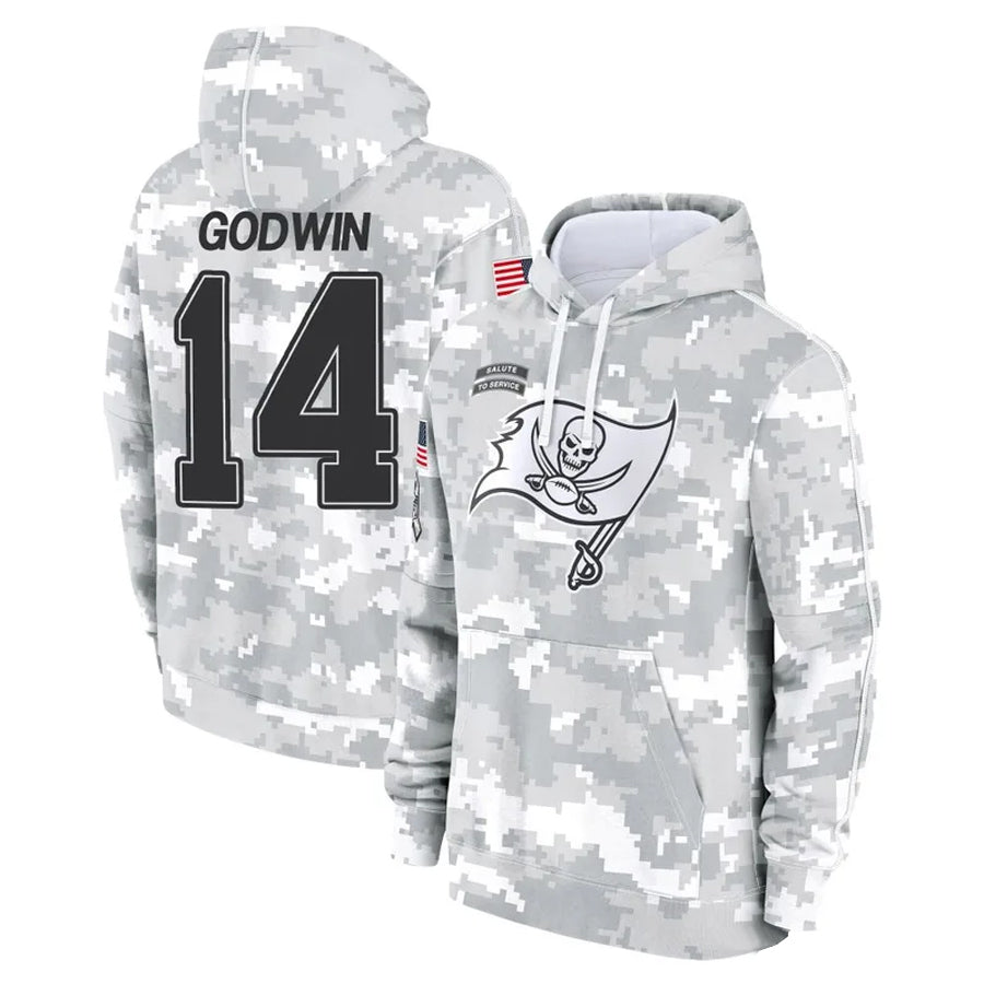 Trusc TB.Buccaneers #14 Chris Godwin Jr. Player Salute to Service Hoodies Stitched Jerseys