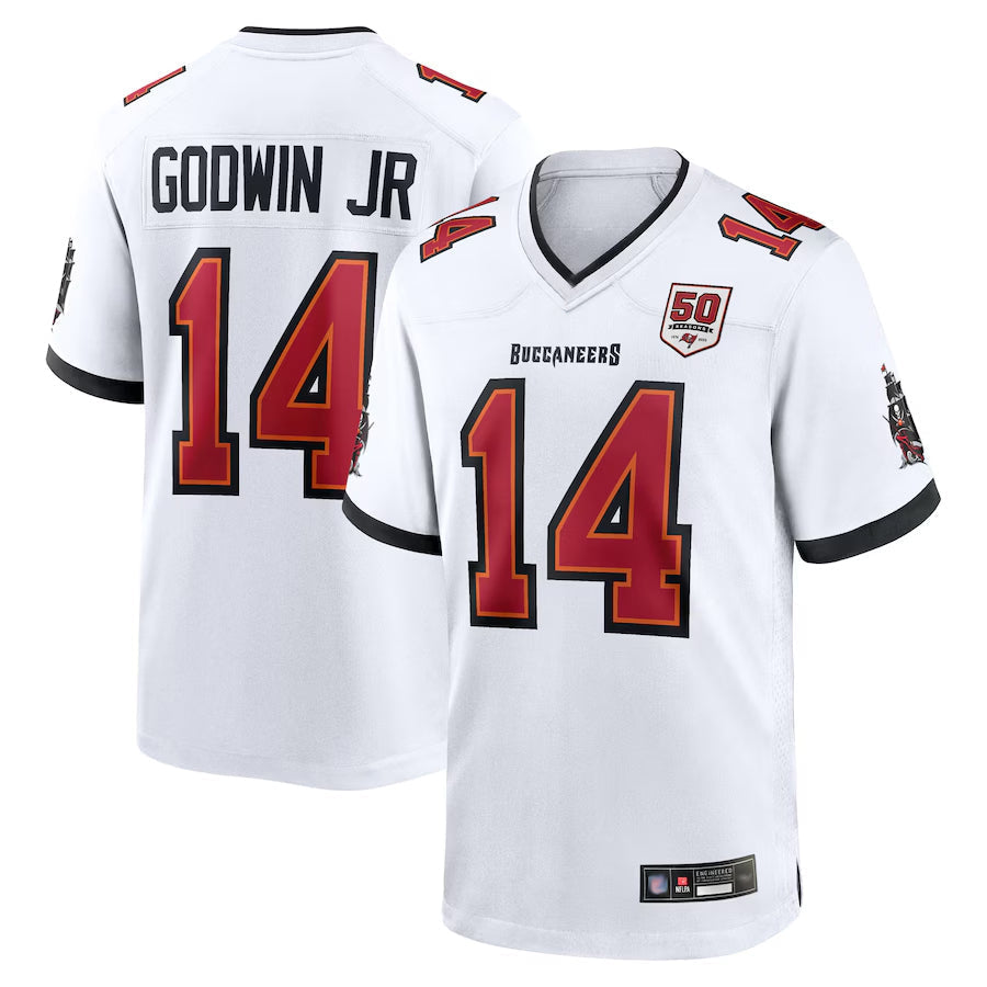 Trusc TB.Buccaneers #14 Chris Godwin Jr. Player White 50th Anniversary Game Stitched Jerseys