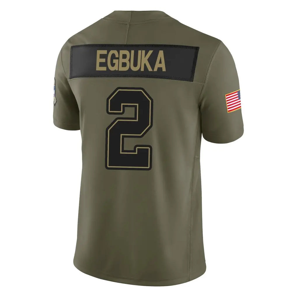 Trusc TB.Buccaneers #2 Emeka Egbuka Player Salute to Service Limited Olive Stitched Jerseys