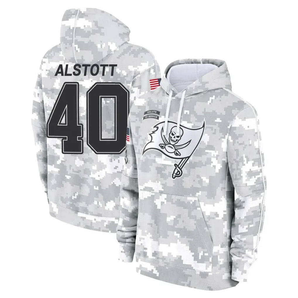 Trusc TB.Buccaneers #40 Mike Alstott Player Arctic Camo Salute to Service Hoodies Stitched Jerseys