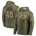 Trusc TB.Buccaneers #40 Mike Alstott Player Olive Salute to Service Hoodies Stitched Jerseys
