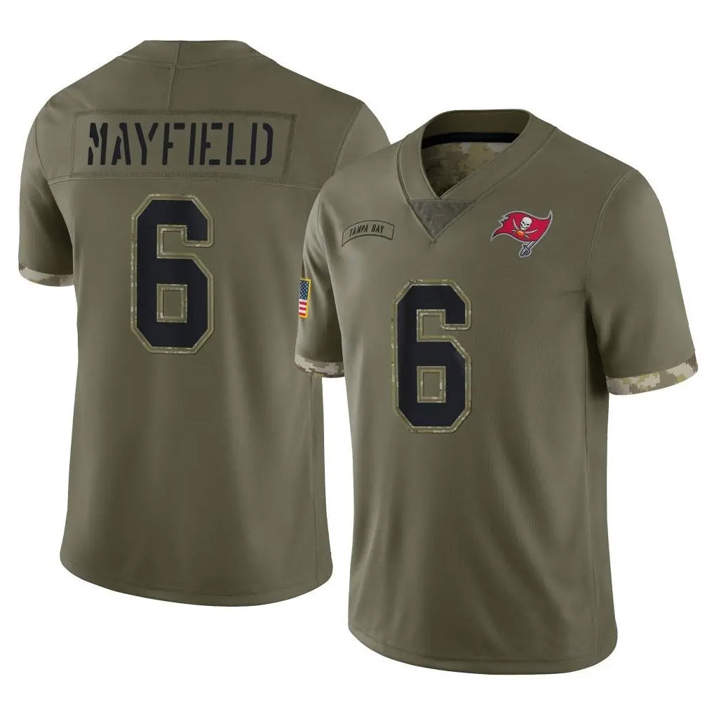 Trusc TB.Buccaneers #6 Baker Mayfield Player Olive Salute To Service Stitched Jerseys
