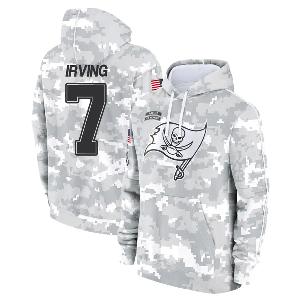 Trusc TB.Buccaneers #7 Bucky Irving Player Arctic Camo Salute to Service Hoodies Stitched Jerseys