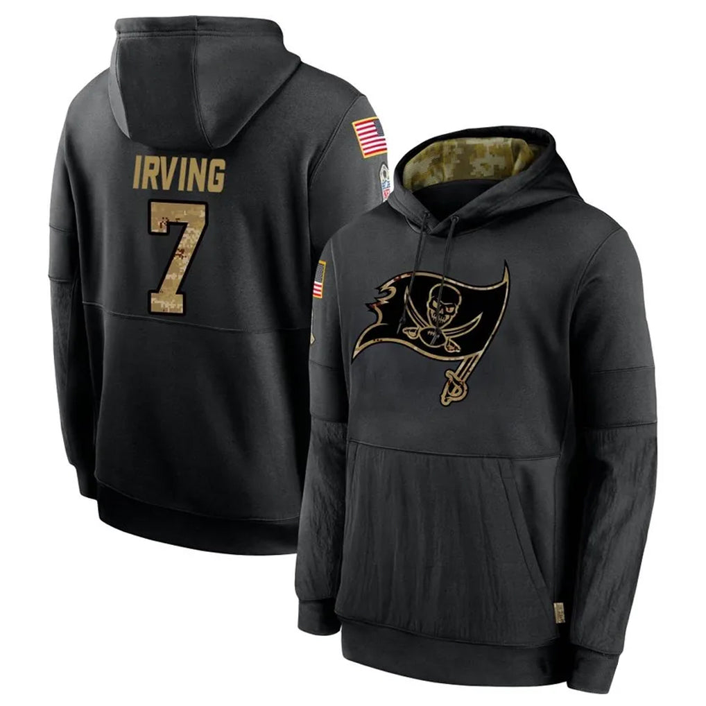 Trusc TB.Buccaneers #7 Bucky Irving Player Black Salute to Service Hoodies Stitched Jerseys
