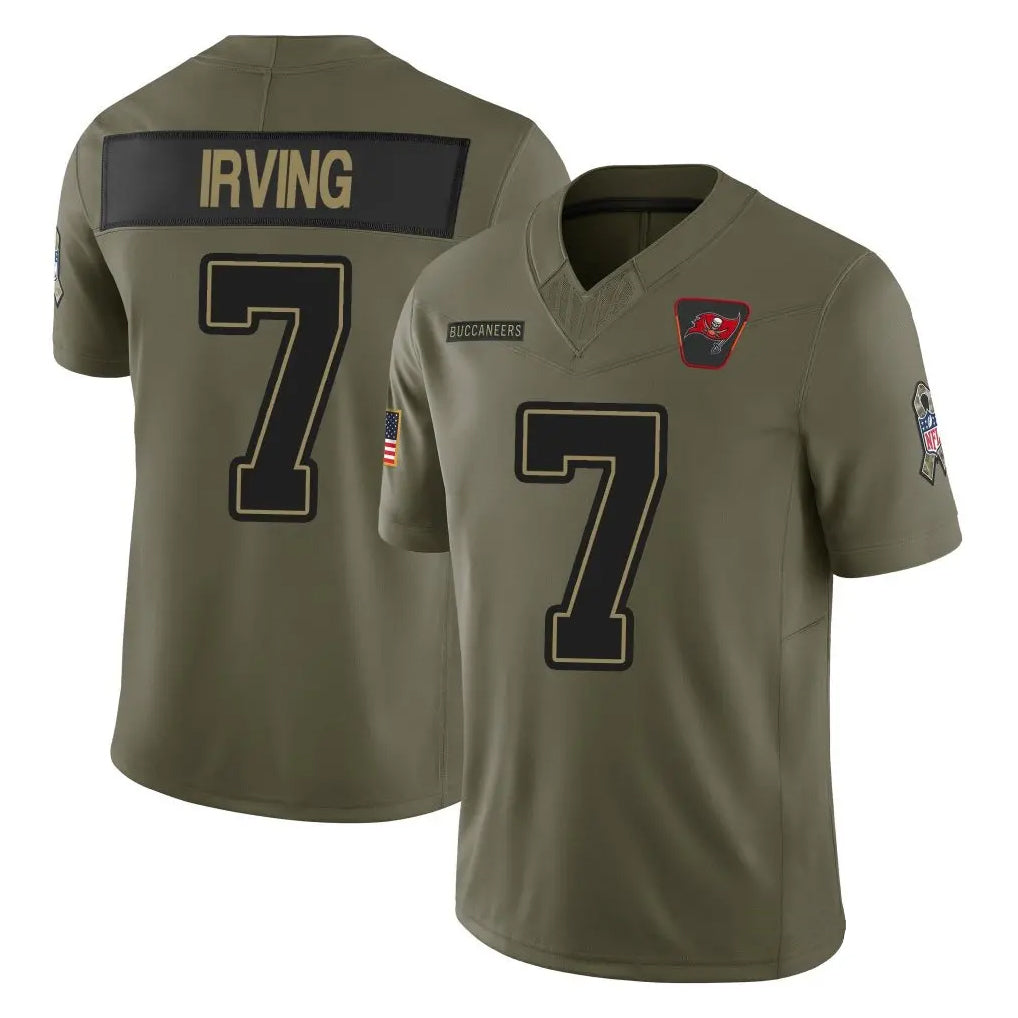 Trusc TB.Buccaneers #7 Bucky Irving Player Olive Salute To Service Limited Stitched Jerseys