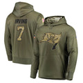 Trusc TB.Buccaneers #7 Bucky Irving Player Olive Salute To Service Limited Hoodies Stitched Jerseys