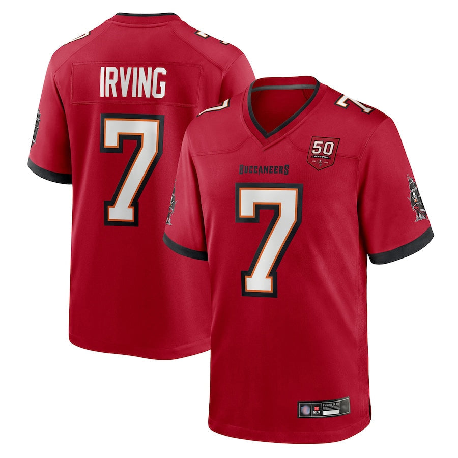 Trusc TB.Buccaneers #7 Bucky Irving Player Red 50th Anniversary Game Stitched Jerseys