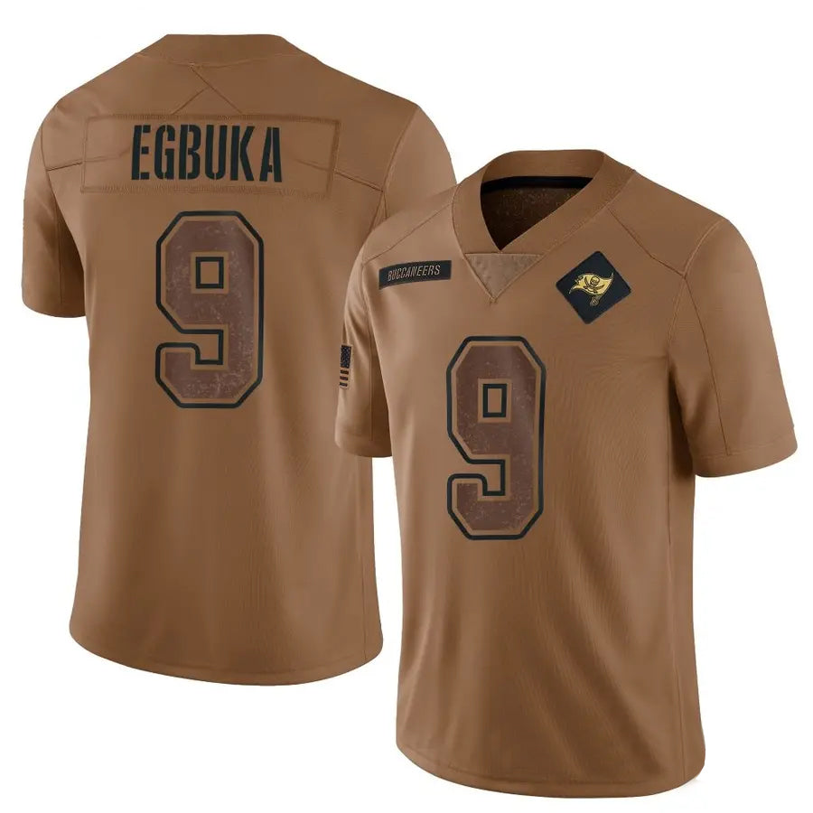 Trusc TB.Buccaneers #9 Emeka Egbuka Player Brown Salute To Service Limited Stitched Jerseys