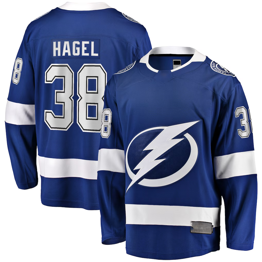 Trusc TB.Lightning #38 Brandon Hagel Blue Home Breakaway Player Jerseys