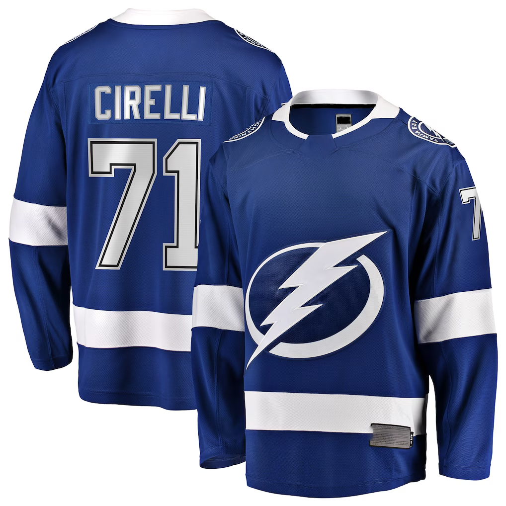 Trusc TB.Lightning #71 Anthony Cirelli Blue Home Breakaway Player Jerseys