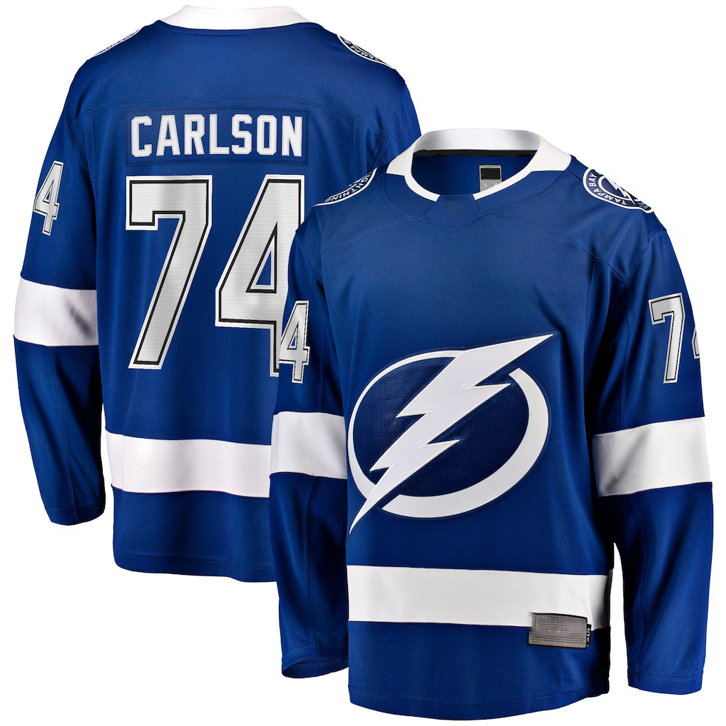 Trusc TB.Lightning #74 John Carlson Blue Home Breakaway Jerseys