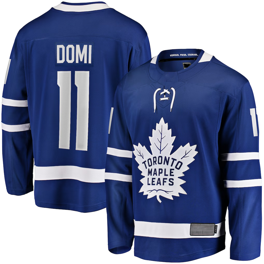 Trusc T.Maple Leafs #11 Max Domi Blue Home Breakaway Jerseys