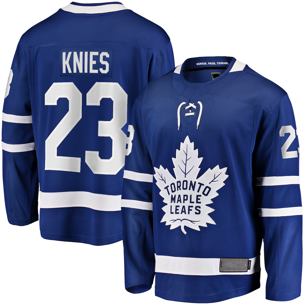 Trusc T.Maple Leafs #23 Matthew Knies Blue Home Premier Breakaway Player Jerseys