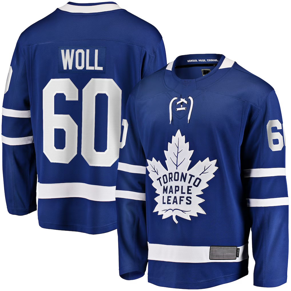 Trusc T.Maple Leafs #60 Joseph Woll Blue Home Premier Breakaway Player Jerseys