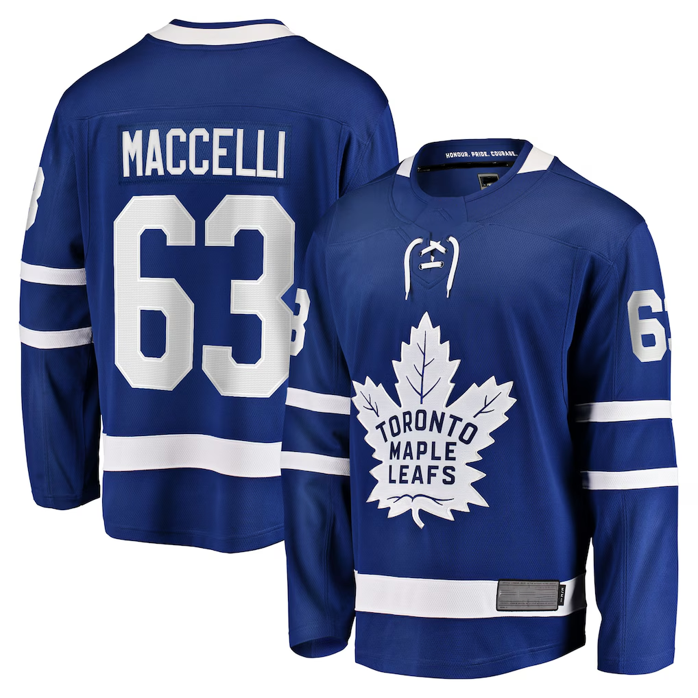 Trusc T.Maple Leafs #63 Matias Maccelli Blue Home Breakaway Jerseys