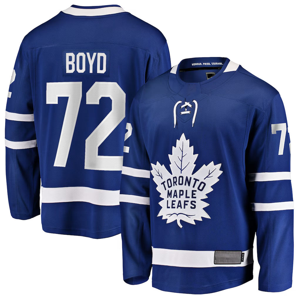 Trusc T.Maple Leafs #72 Travis Boyd Blue Home Breakaway Jerseys