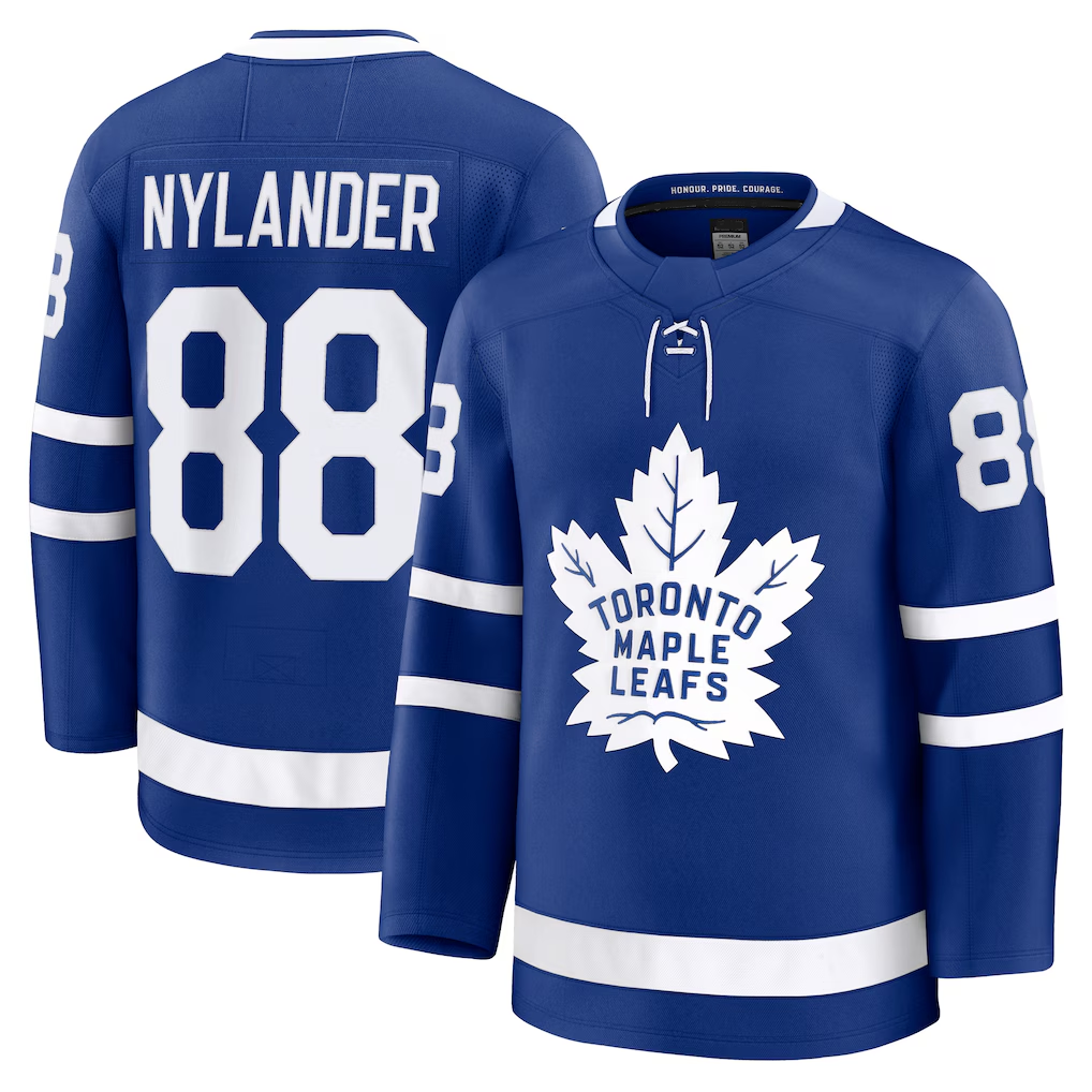 Trusc T.Maple Leafs #88 William Nylander Blue Home Premium Jerseys