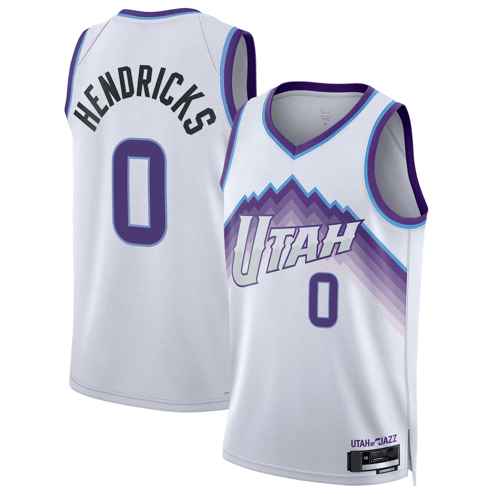 Trusc U.Jazz #0 Taylor Hendricks White Swingman Jerseys - Association Edition