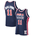 Trusc U.Jazz #11 Karl Malone Mitchell & Ness Navy 1992 Dream Team Authentic Jerseys