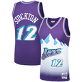 Trusc U.Jazz #12 John Stockton Mitchell & Ness Purple Hardwood Classics Swingman Jerseys