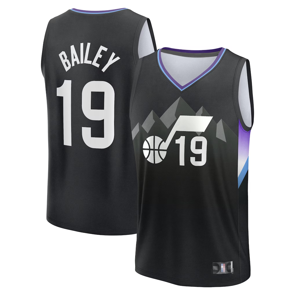 Trusc U.Jazz #19 Ace Bailey Fanatics Black 2025 Draft First Round Pick Fast Break Replica Jerseys - Statement Edition